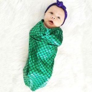 Mermaid Swaddle Set, Mermaid Swaddle Sack, Baby